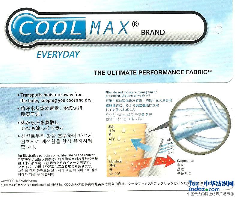 英威达(杜邦)coolmax网眼布