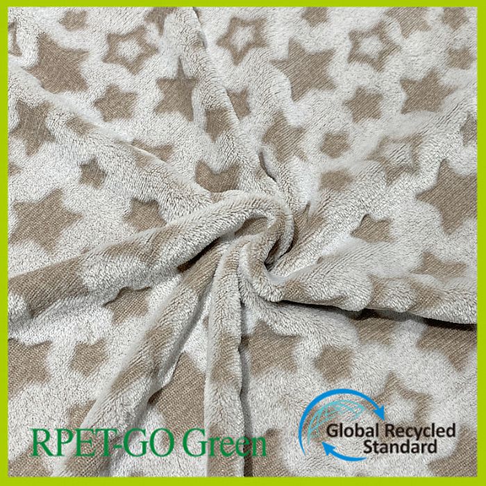 RPET雙面剪花法萊絨再生毯子鞋帽面料